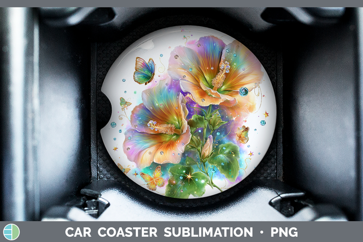 Flowers 03 Rainbow Summer Abutilon Car Coaster Sublimation