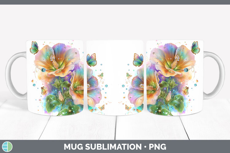 GorgeousFlowers 03 Rainbow Summer Mug Wrap design.