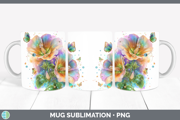 Flowers 03 Rainbow Summer Abutilon Mug Wrap Sublimation Coff