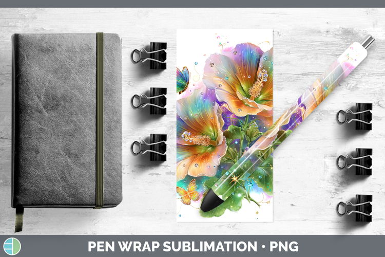 Flowers 03 Rainbow Summer Abutilon Pen Wrap Sublimation Pen