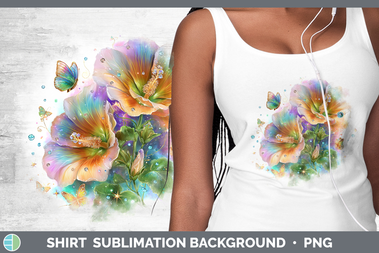 Flowers 03 Rainbow Summer Abutilon Shirt Sublimation Backgro
