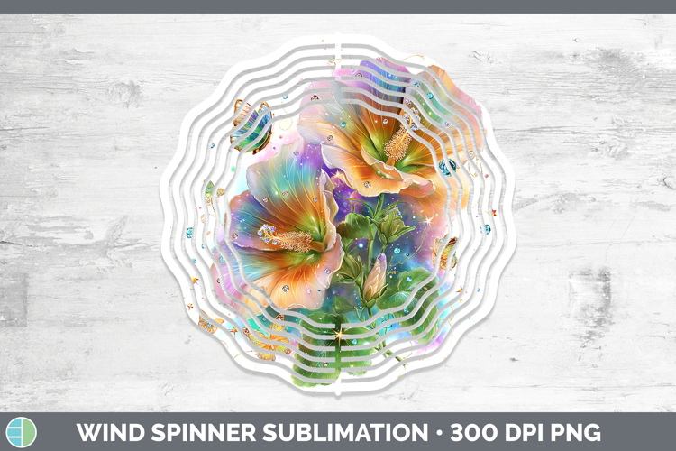 Flowers 03 Rainbow Summer Abutilon Wind Spinner Sublimation