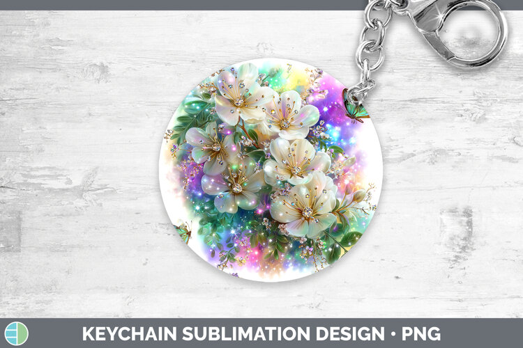 GorgeousFlowers 03 Rainbow Summer Keychain design.