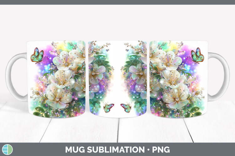 GorgeousFlowers 03 Rainbow Summer Mug Wrap design.