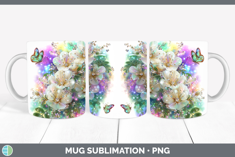 Flowers 03 Rainbow Summer Acacia Mug Wrap Sublimation Coffee