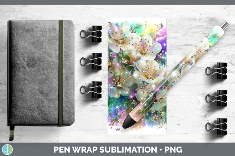 Flowers 03 Rainbow Summer Acacia Pen Wrap Sublimation Pen De