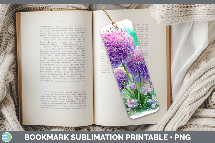 Flowers 03 Rainbow Summer Allium Bookmark Sublimation Printa