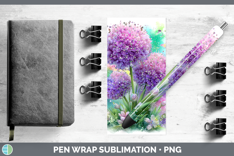 Flowers 03 Rainbow Summer Allium Pen Wrap Sublimation Pen De