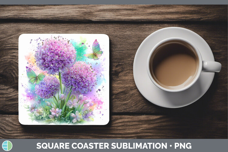 GorgeousFlowers 03 Rainbow Summer Square Coaster design.