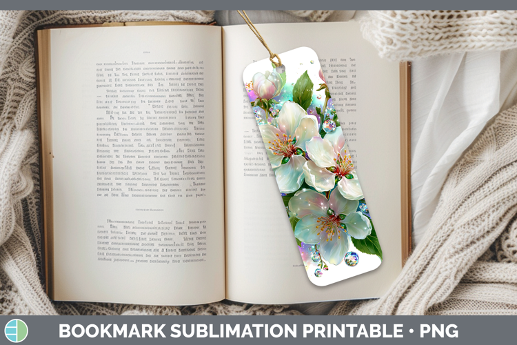 Flowers 03 Rainbow Summer Apple Blossom Bookmark Sublimation