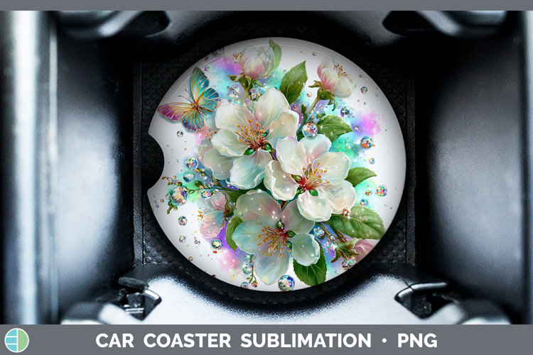 Flowers 03 Rainbow Summer Apple Blossom Car Coaster Sublimat