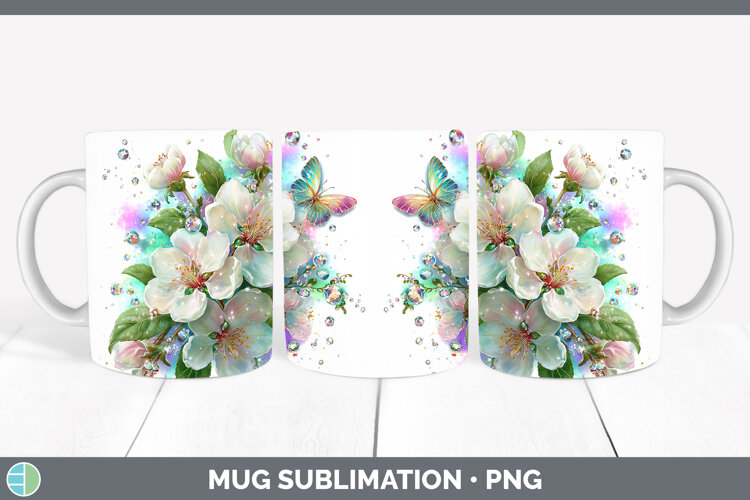GorgeousFlowers 03 Rainbow Summer Mug Wrap design.