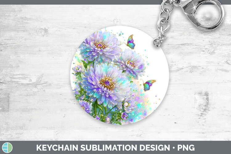 GorgeousFlowers 03 Rainbow Summer Keychain design.