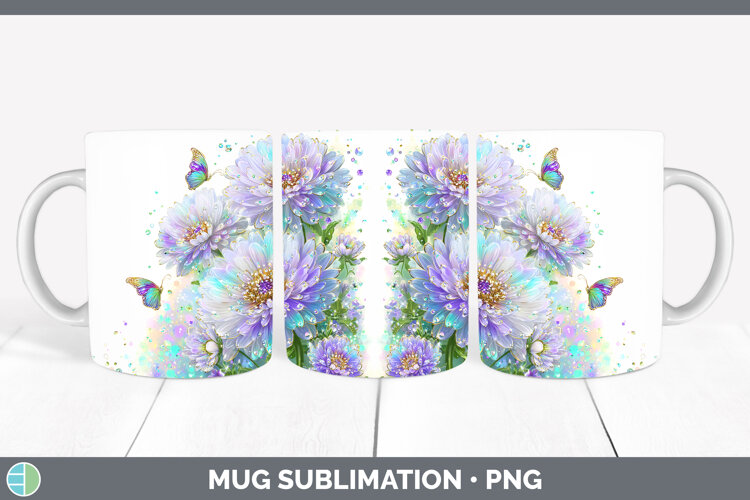 GorgeousFlowers 03 Rainbow Summer Mug Wrap design.