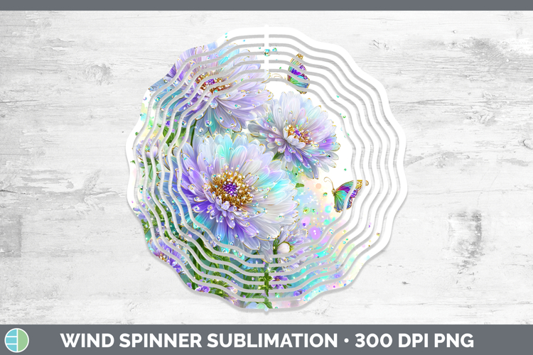 Flowers 03 Rainbow Summer Aster Wind Spinner Sublimation Spi