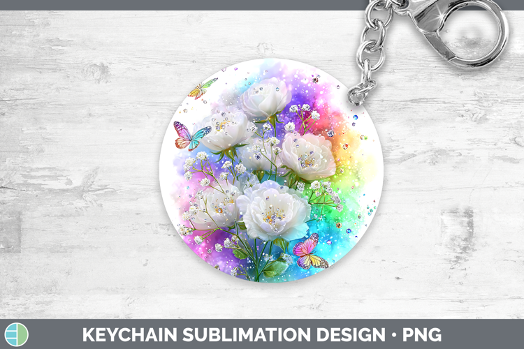 Flowers 03 Rainbow Summer Babys Breath Gypsophila Keychain S