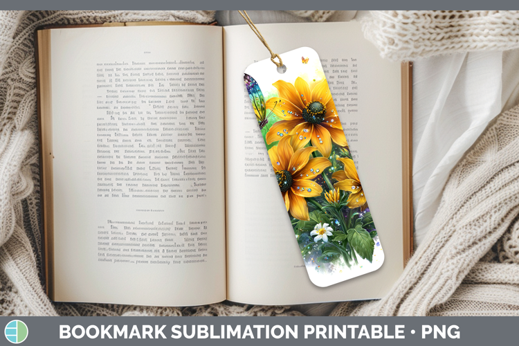 Flowers 03 Rainbow Summer Black-eyed Susan Bookmark Sublimat