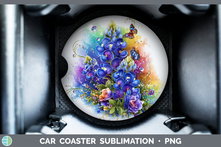 GorgeousFlowers 03 Rainbow Summer Car Coaster design.