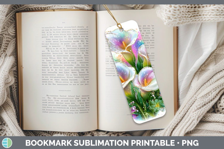 Flowers 03 Rainbow Summer Calla Lily Bookmark Sublimation Pr