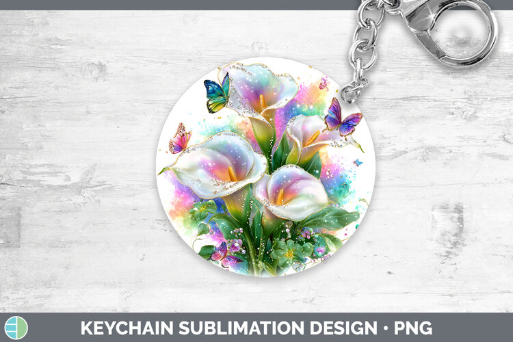 GorgeousFlowers 03 Rainbow Summer Keychain design.