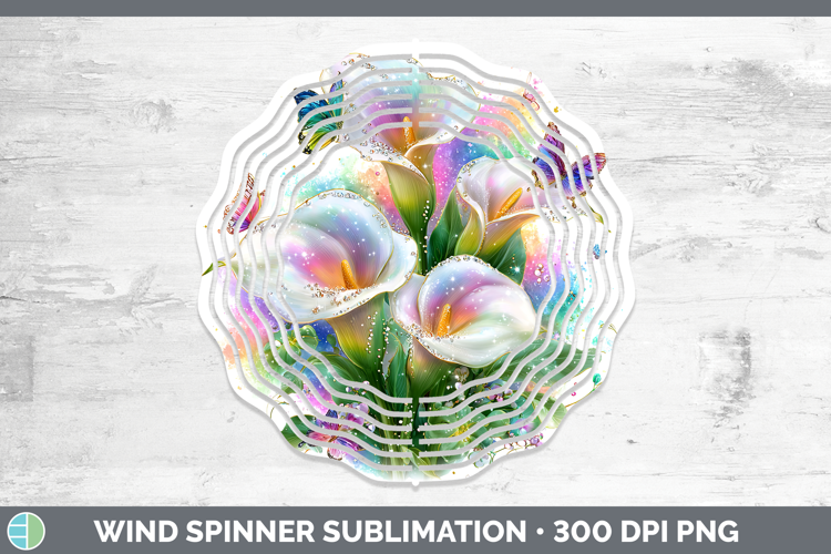 Flowers 03 Rainbow Summer Calla Lily Wind Spinner Sublimatio