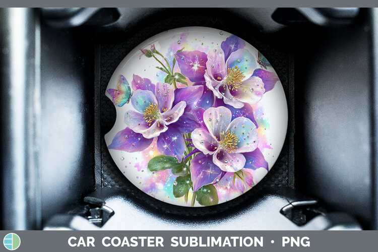 GorgeousFlowers 03 Rainbow Summer Car Coaster design.