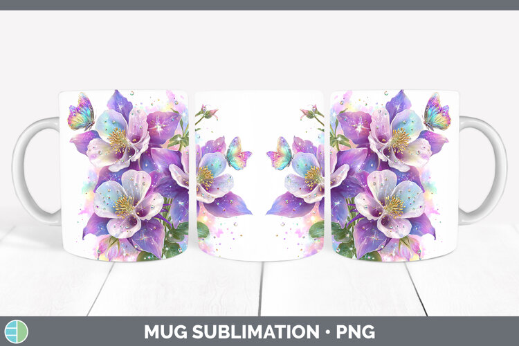 GorgeousFlowers 03 Rainbow Summer Mug Wrap design.