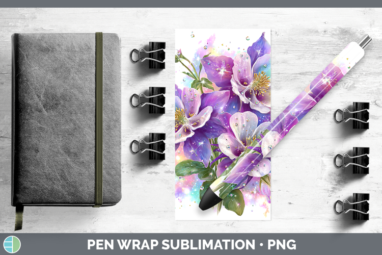 Flowers 03 Rainbow Summer Columbine Pen Wrap Sublimation Pen