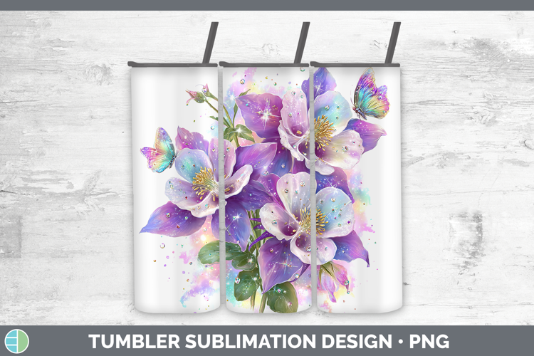 Flowers 03 Rainbow Summer Columbine Tumbler Sublimation 20 o