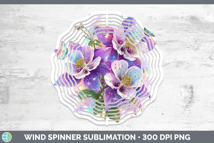 Flowers 03 Rainbow Summer Columbine Wind Spinner Sublimation