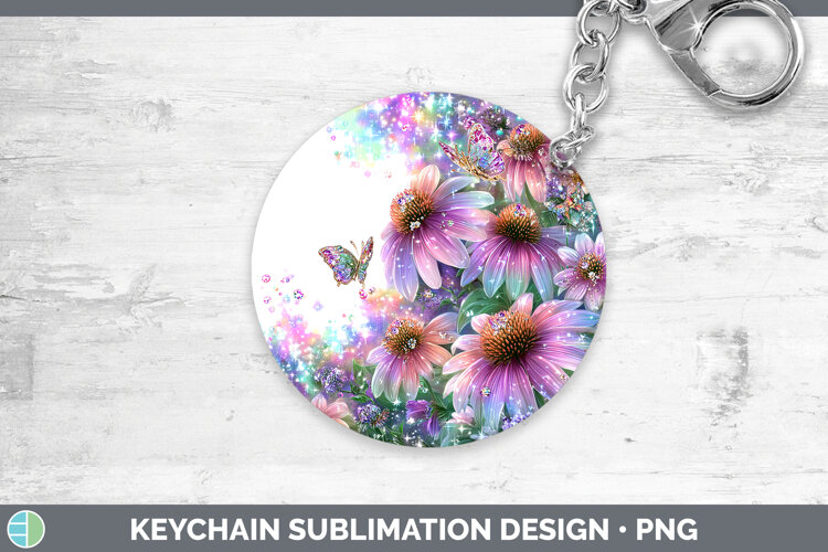 GorgeousFlowers 03 Rainbow Summer Keychain design.