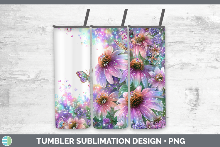 Flowers 03 Rainbow Summer Coneflower Tumbler Sublimation 20