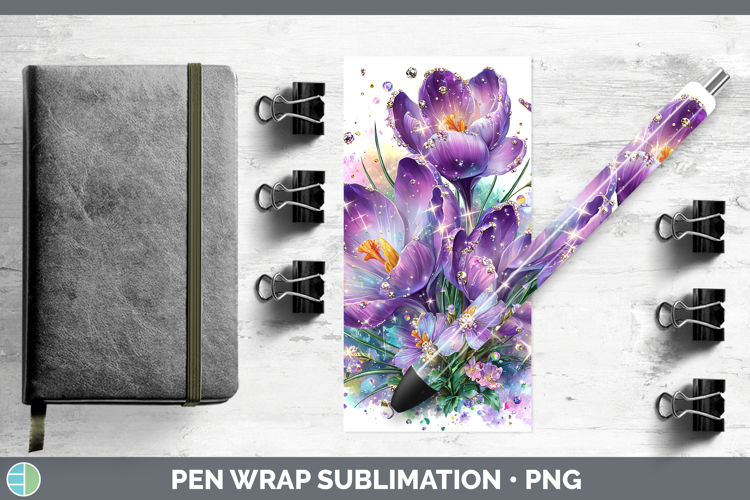 Flowers 03 Rainbow Summer Crocus Pen Wrap Sublimation Pen De