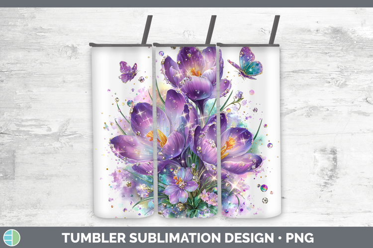 Flowers 03 Rainbow Summer Crocus Tumbler Sublimation 20 oz S