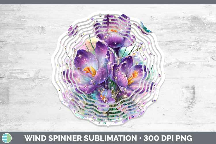 Flowers 03 Rainbow Summer Crocus Wind Spinner Sublimation Sp