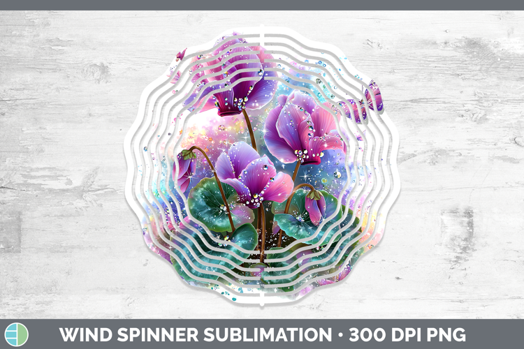 Flowers 03 Rainbow Summer Cyclamen Wind Spinner Sublimation