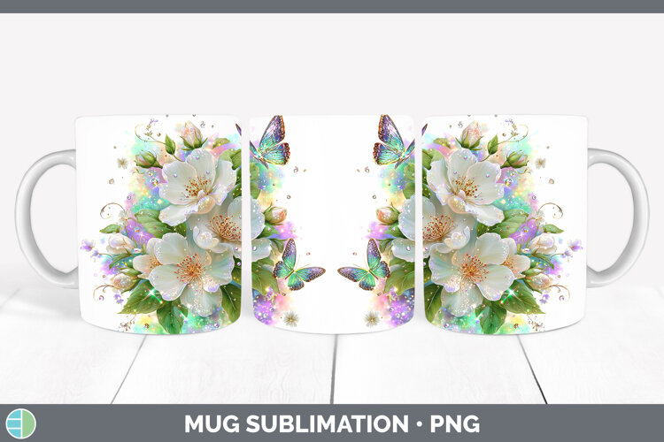 GorgeousFlowers 03 Rainbow Summer Mug Wrap design.
