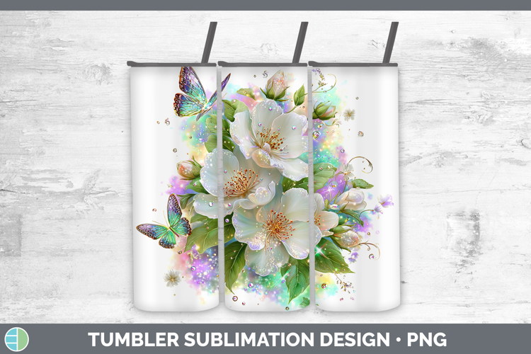 Flowers 03 Rainbow Summer Jasmine Tumbler Sublimation 20 oz