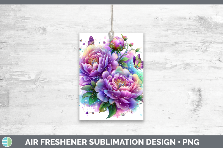 Flowers 03 Rainbow Summer Peony Air Freshener Sublimation Ca