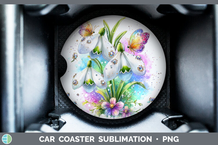 GorgeousFlowers 03 Rainbow Summer Car Coaster design.