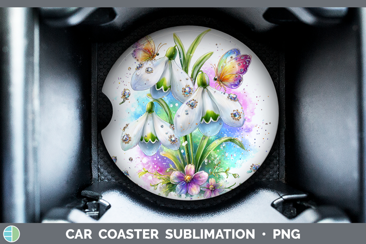 Flowers 03 Rainbow Summer Snowdrop Car Coaster Sublimation