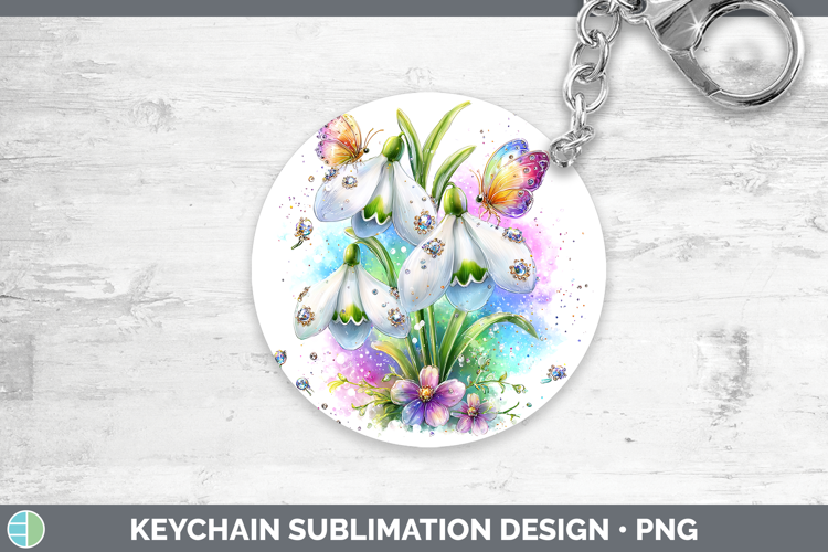 Flowers 03 Rainbow Summer Snowdrop Keychain Sublimation Keyr
