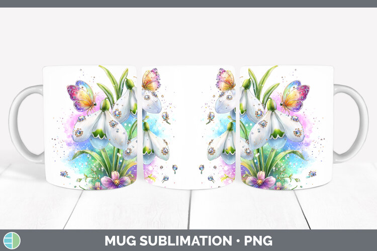 GorgeousFlowers 03 Rainbow Summer Mug Wrap design.