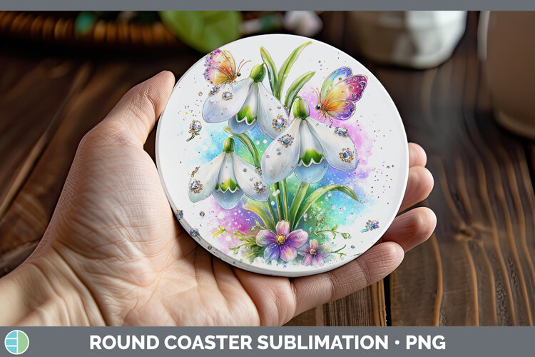 GorgeousFlowers 03 Rainbow Summer Round Coaster design.