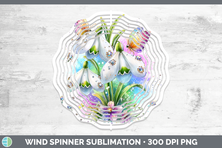 Flowers 03 Rainbow Summer Snowdrop Wind Spinner Sublimation