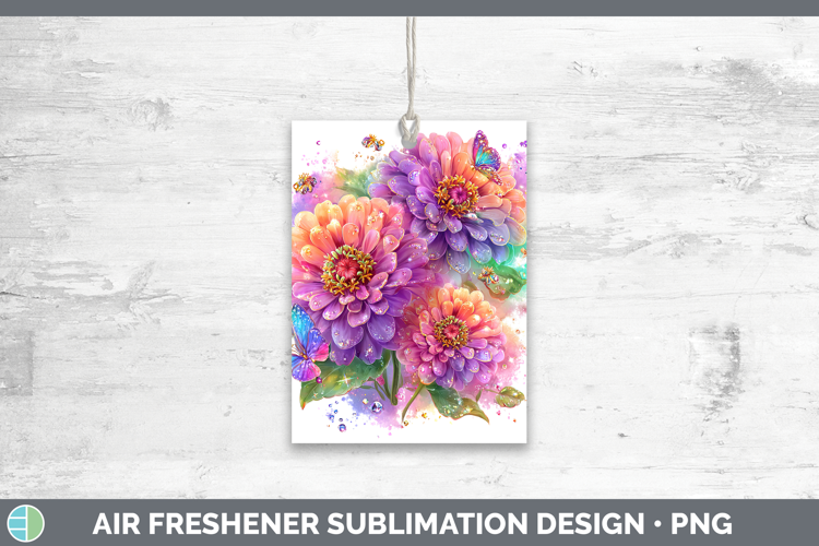 Flowers 03 Rainbow Summer Zinnia Air Freshener Sublimation C