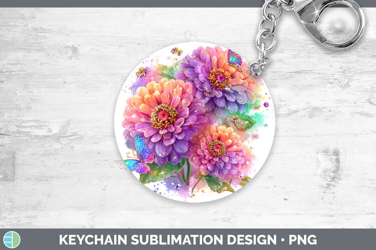 GorgeousFlowers 03 Rainbow Summer Keychain design.