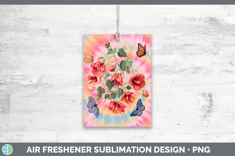 Abutilon Flowers 03 Tie Dye Air Freshener Sublimation Design