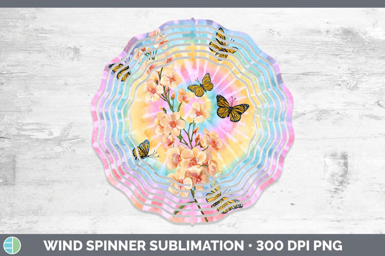 GorgeousFlowers 03 Tie Dye Wind Spinner design.