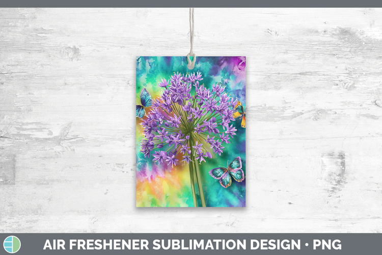Allium Flowers 03 Tie Dye Air Freshener Sublimation Design